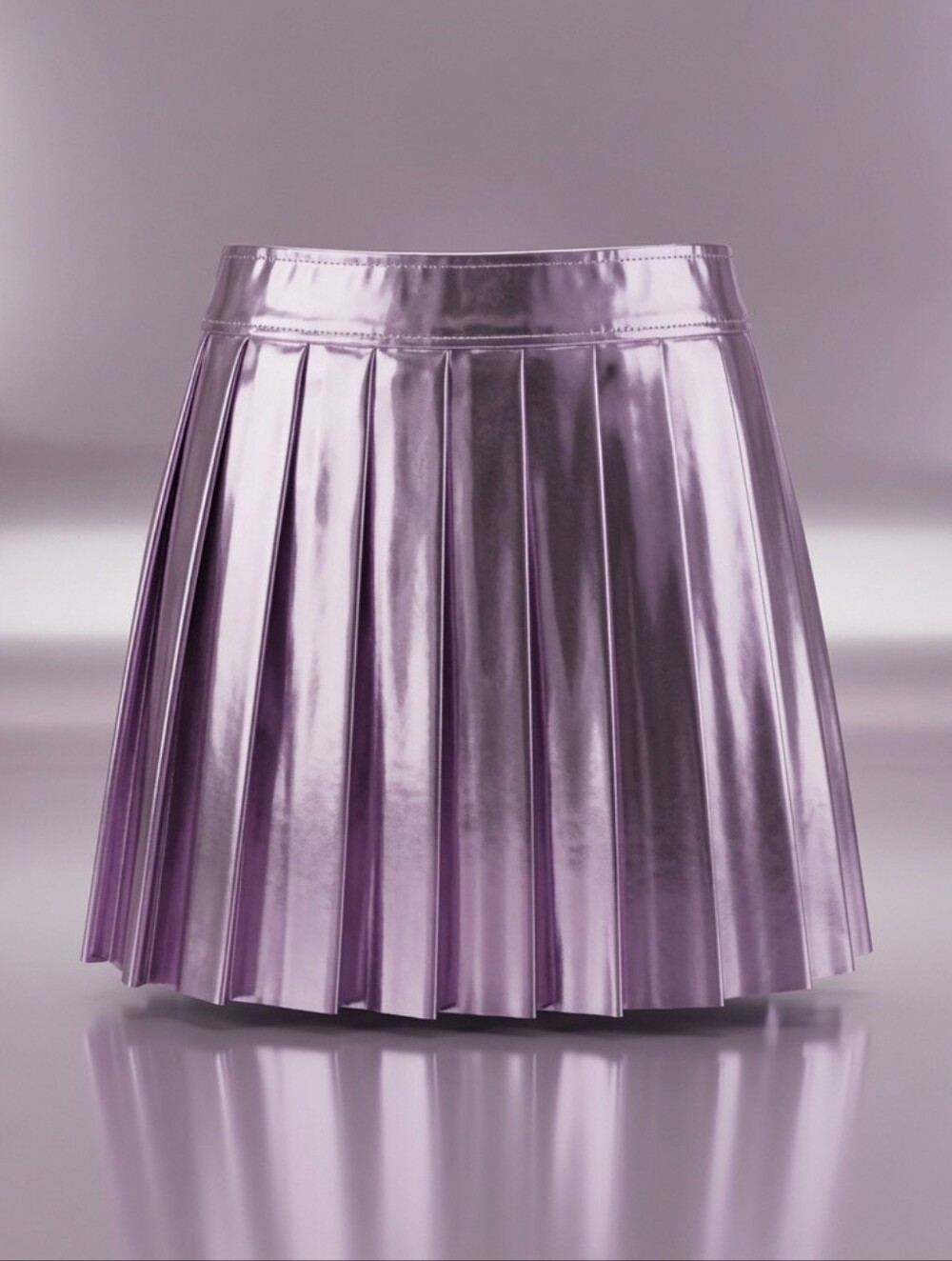 Lightish Hot Pink Vinyl Large NWOT Pleated Skirt